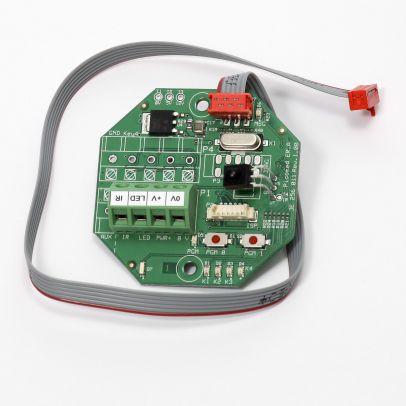 Item number: PMIR.

Picomed IR-receiver PMIR, to be intergrated in Picomatic door operators.

PMIR is an learnable IR-receiver that communicates with Picomatic DA430, DA460, DA461 and Tormax 1201. It is powered from Picomatic via cable (included). Can be connected to IR-sensor. Can be programmed as, 